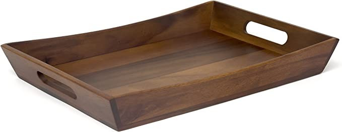 Lipper International 1165 Acacia Curved Serving Tray, 19.88" x 14" x 2.5" | Amazon (US)