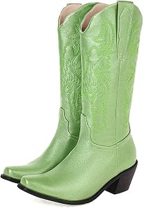Women's V-neck Cowboy Boots Western Cowgirl Boots | Amazon (US)