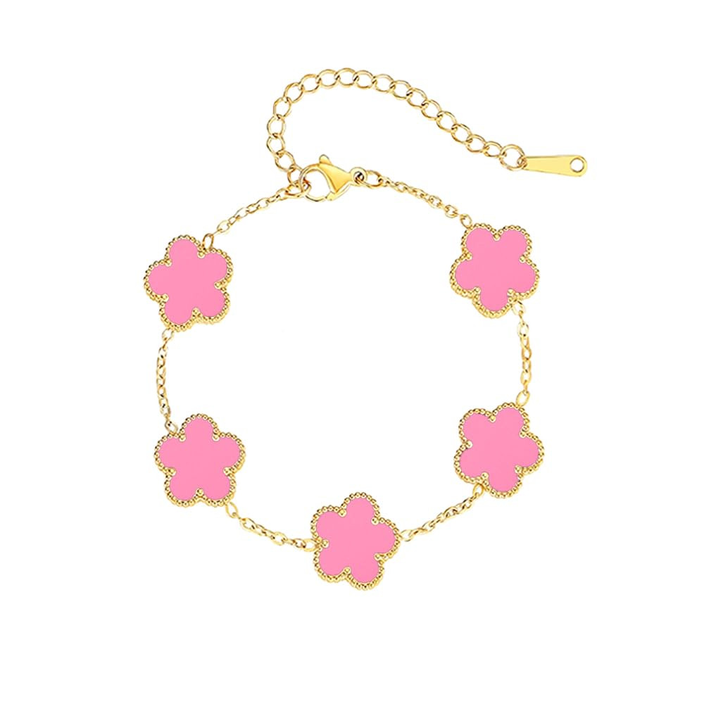 18K Gold-Plated Four Leaf Clover Bracelet for Women,Adjustable lucky Bracelet Set Jewelry Gift-Hy... | Amazon (US)