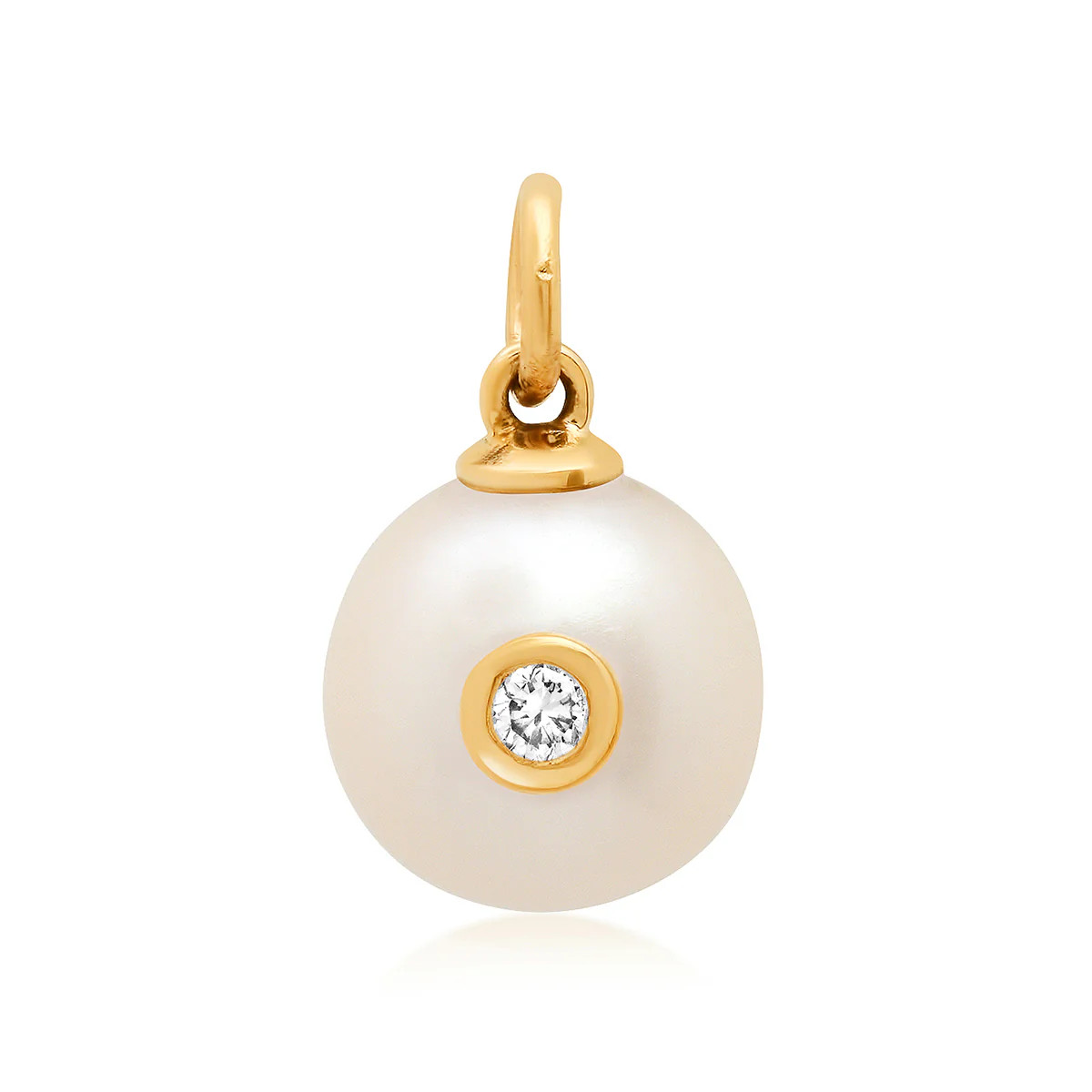 Pearl with Bezel Set Diamond Charm | Milestones by Ashleigh Bergman