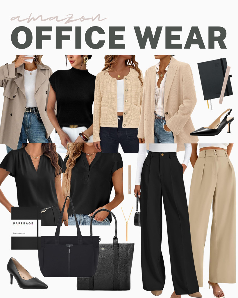 Check out these outfits and great finds for the office! We love this trench coat from GORGLITTER and the PRETTYGARDEN cardigan sweater. They are perfect for layering over this EVALESS V-neck work top or a Blooming Jelly button-down top. You can pair these with BTFBM or PRETTYGARDEN’s wide-leg dress pants. These slingback kitten heels from Rilista are perfect for your office outfits, too! 

 #LTKSeasonal #LTKSaleAlert #LTKTravel
