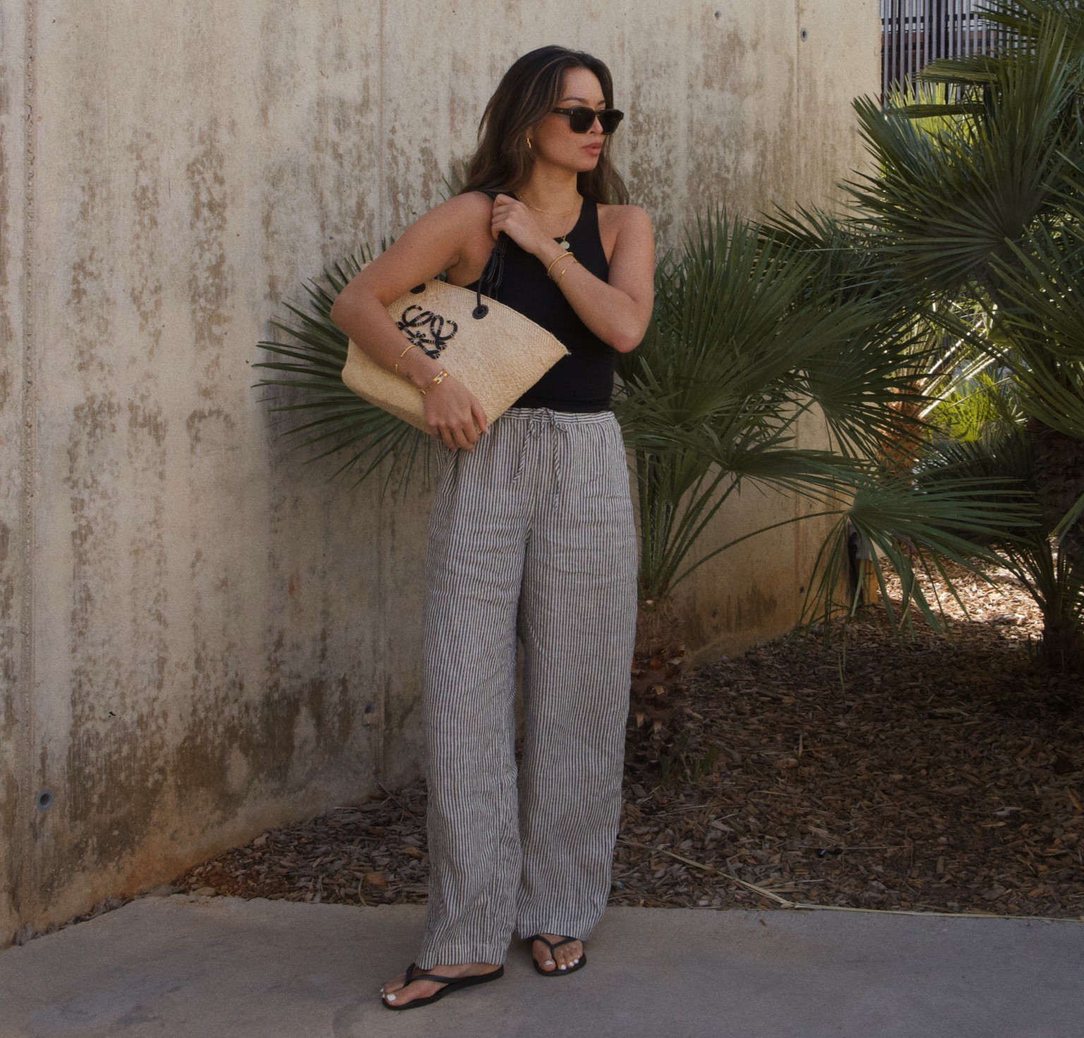 What I wore to breakfast in Spain! Tank is from The Klayd but linked alternatives! 