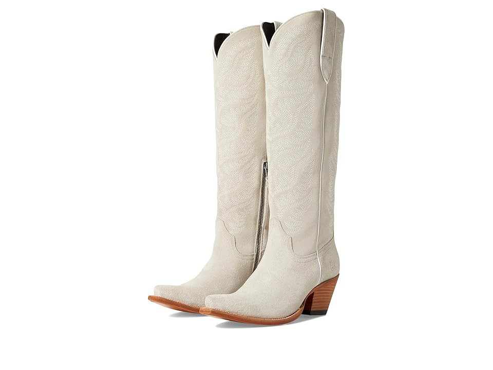 Ariat Laramie StretchFit Western Boots Women's Boots Oyster Suede : 11 B - Medium, Leather | Zappos