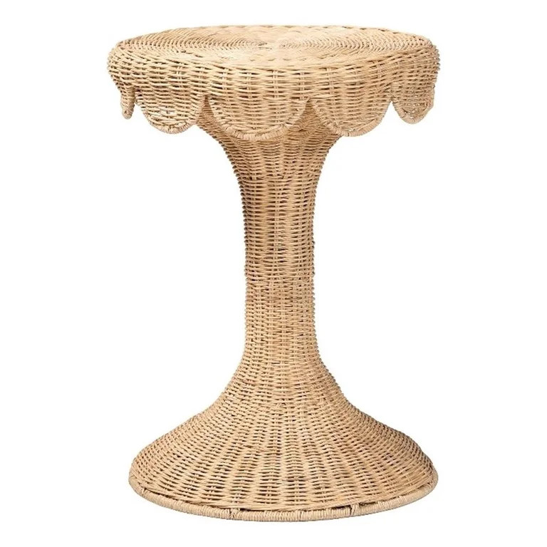 bali & pari Natala Rattan End Table Handwoven Wicker Tulip Accent Table | Walmart (US)