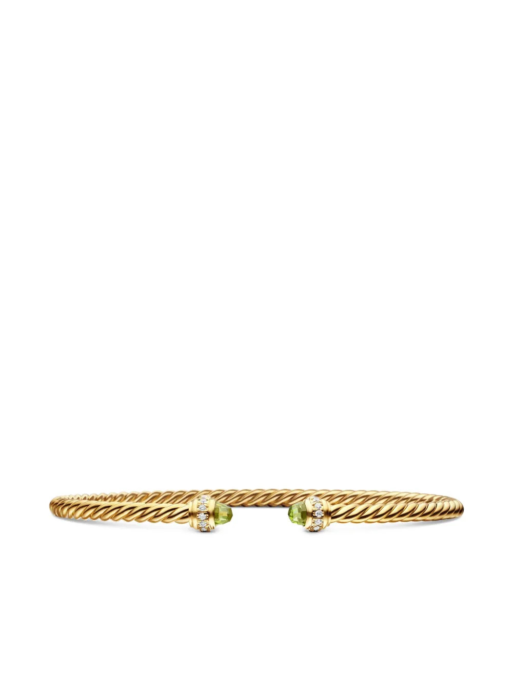 David Yurman 18kt yellow gold Classic Cablespira diamond bracelet (3mm) | Farfetch Global