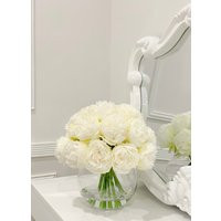 White Peony Centerpiece French Country Silk Flower Arrangement | Etsy (US)