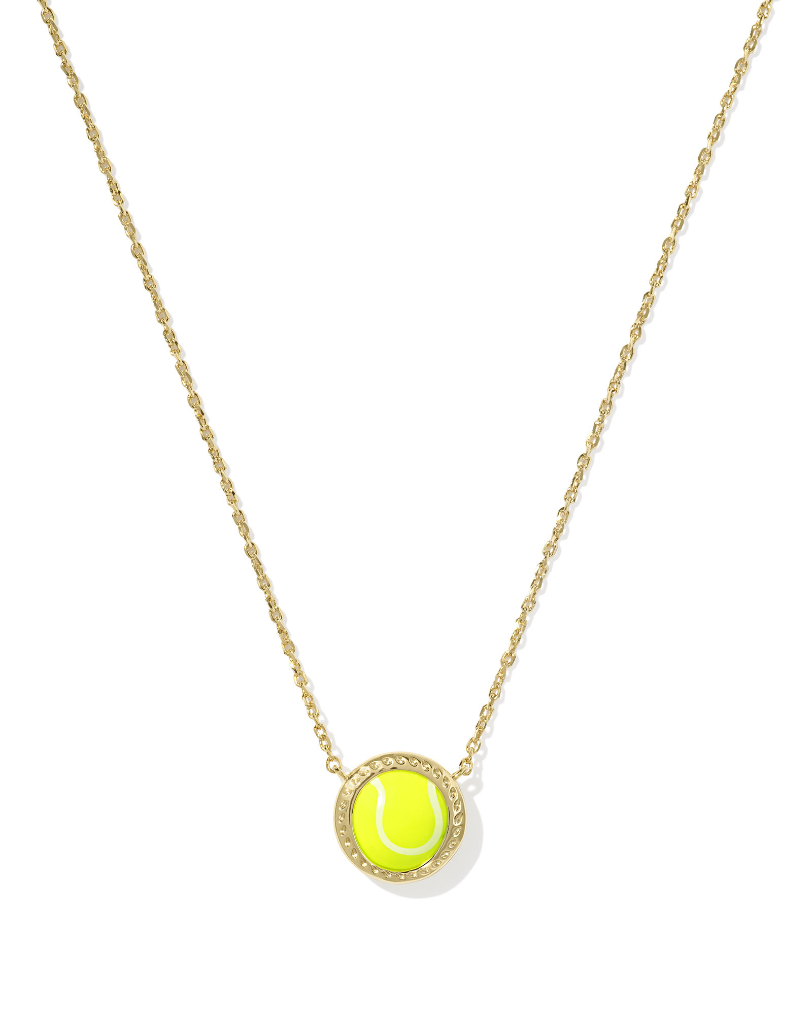Tennis Gold Short Pendant Necklace in Chartreuse Magnesite | Kendra Scott | Kendra Scott