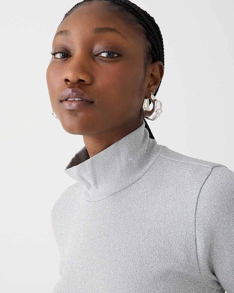 Metallic tissue turtleneck | J. Crew US