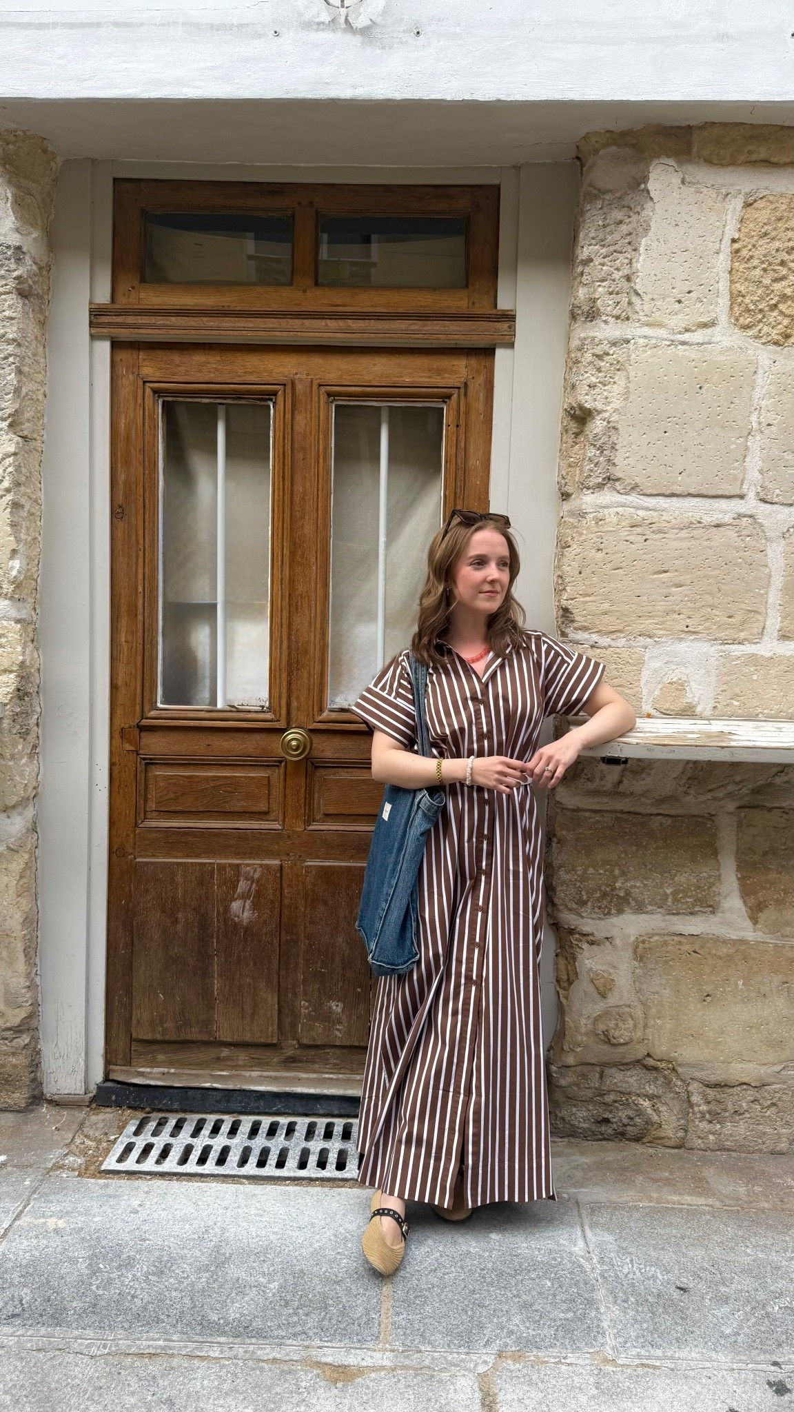 Cotton maxi shirt dress is Paris. Wearing xs. Paired with my reversible leather belt

#LTKSaleAlert