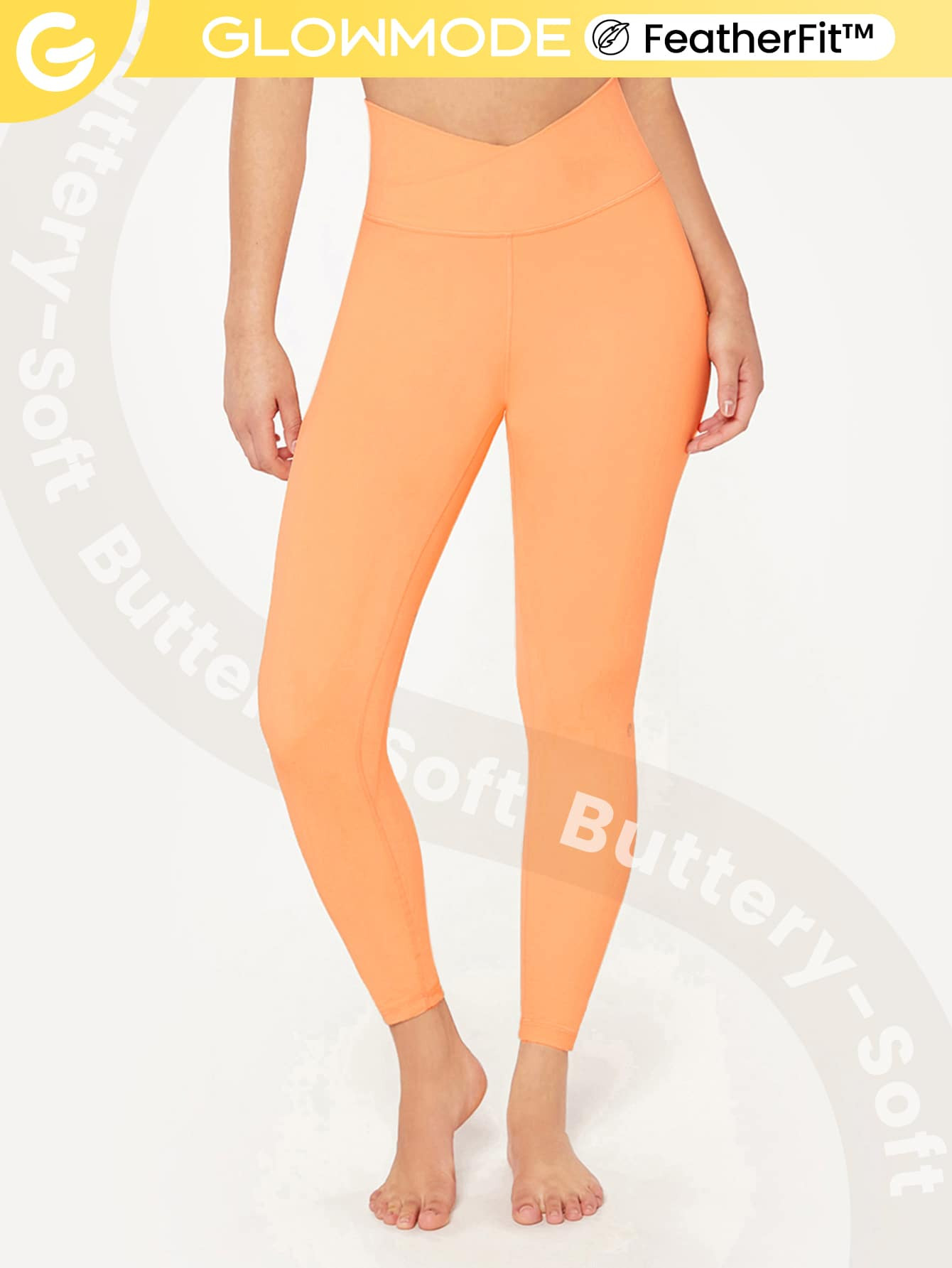 GLOWMODE FeatherFit™ Crossover 24" Leggings SKU: sW210529188868644(1000+ Reviews)FeatherFit™ ... | SHEIN