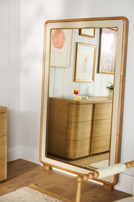 Monza Faux-Leather Mirror | Anthropologie (US)