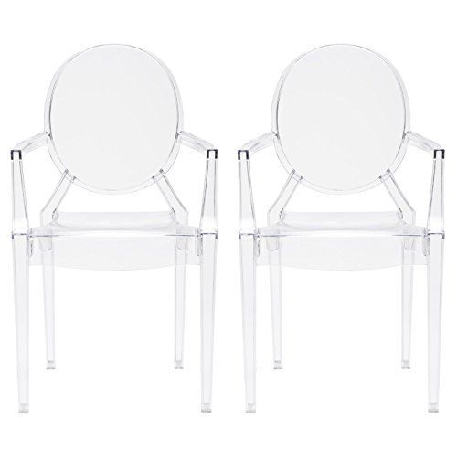Poly and Bark Louis Ghost Style Arm Chair (Set of 2), Clear | Amazon (US)