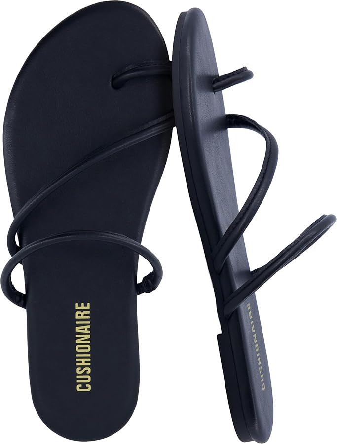 CUSHIONAIRE Resort Strappy Sandals for Women, Vegan Leather Memory Foam Flat Women's Sandals with... | Amazon (US)