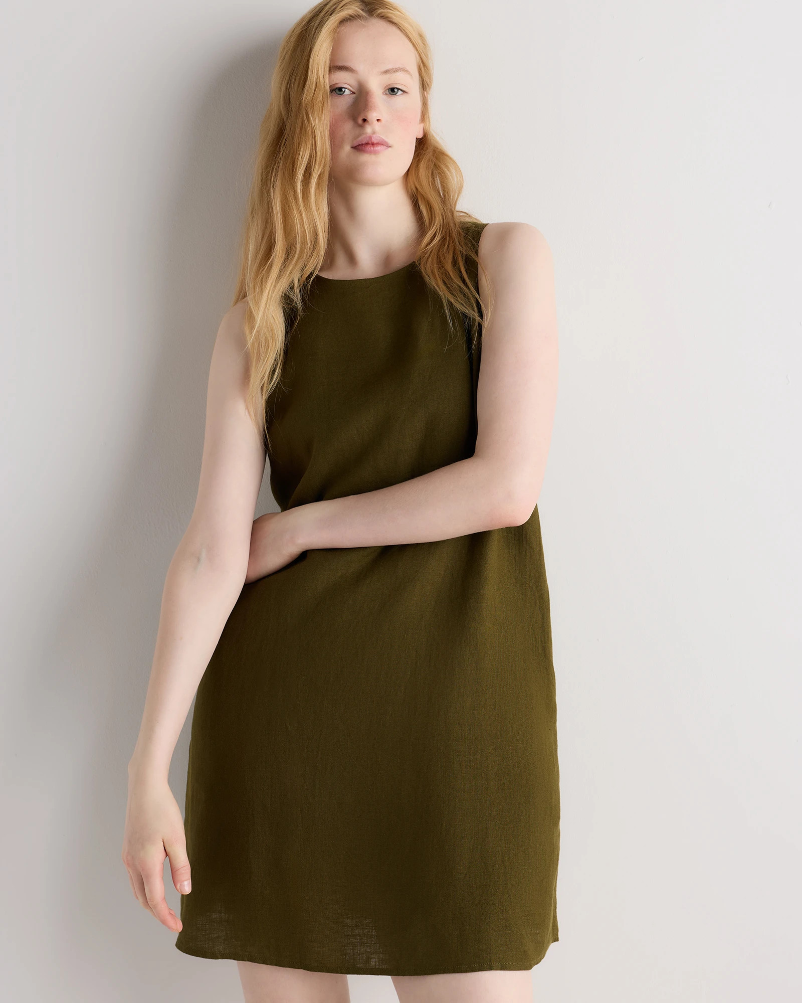 100% European Linen Tank Mini Dress | Quince