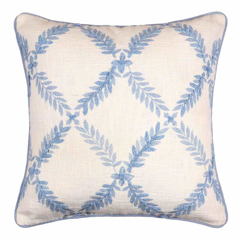 Providence Fern Trellis Embroidered Throw Pillow, 18" | At Home