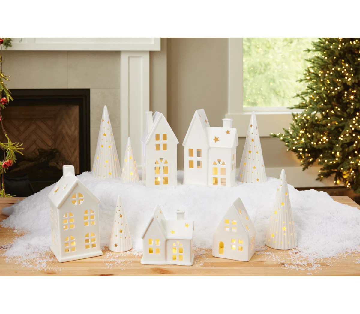 10 pc Ceramic LED Holiday Village Set | Wayfair North America