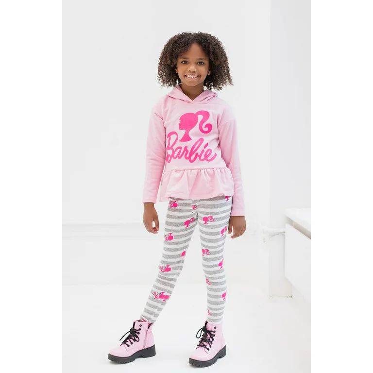 Barbie Little Girls Fleece Hoodie and Leggings Outfit Set Toddler to Big Kid | Walmart (US)