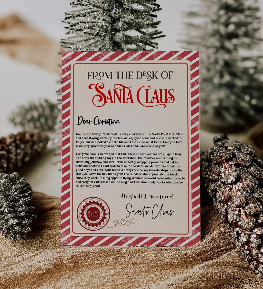 Editable Personalized Letter From Santa Claus From the Desk of - Etsy | Etsy (US)