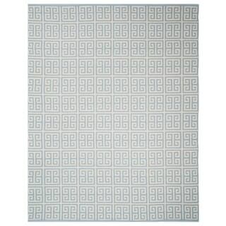 Montauk Light Blue/Ivory 8 ft. x 10 ft. Floral Geometric Area Rug | The Home Depot