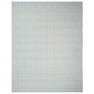 Montauk Light Blue/Ivory 8 ft. x 10 ft. Floral Geometric Area Rug | The Home Depot