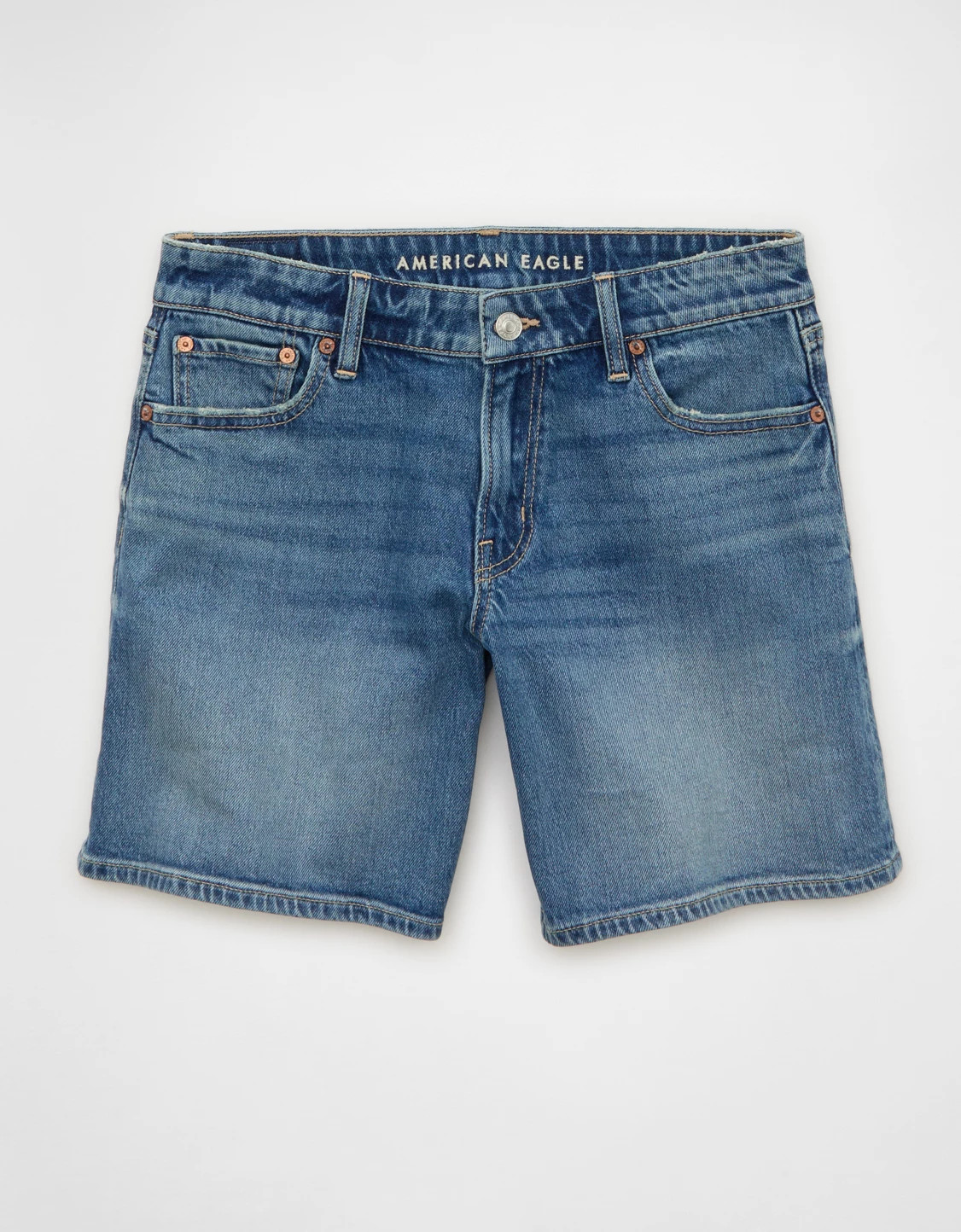 AE Stretch Low-Rise Baggy 8" Jort | American Eagle Outfitters (US & CA)