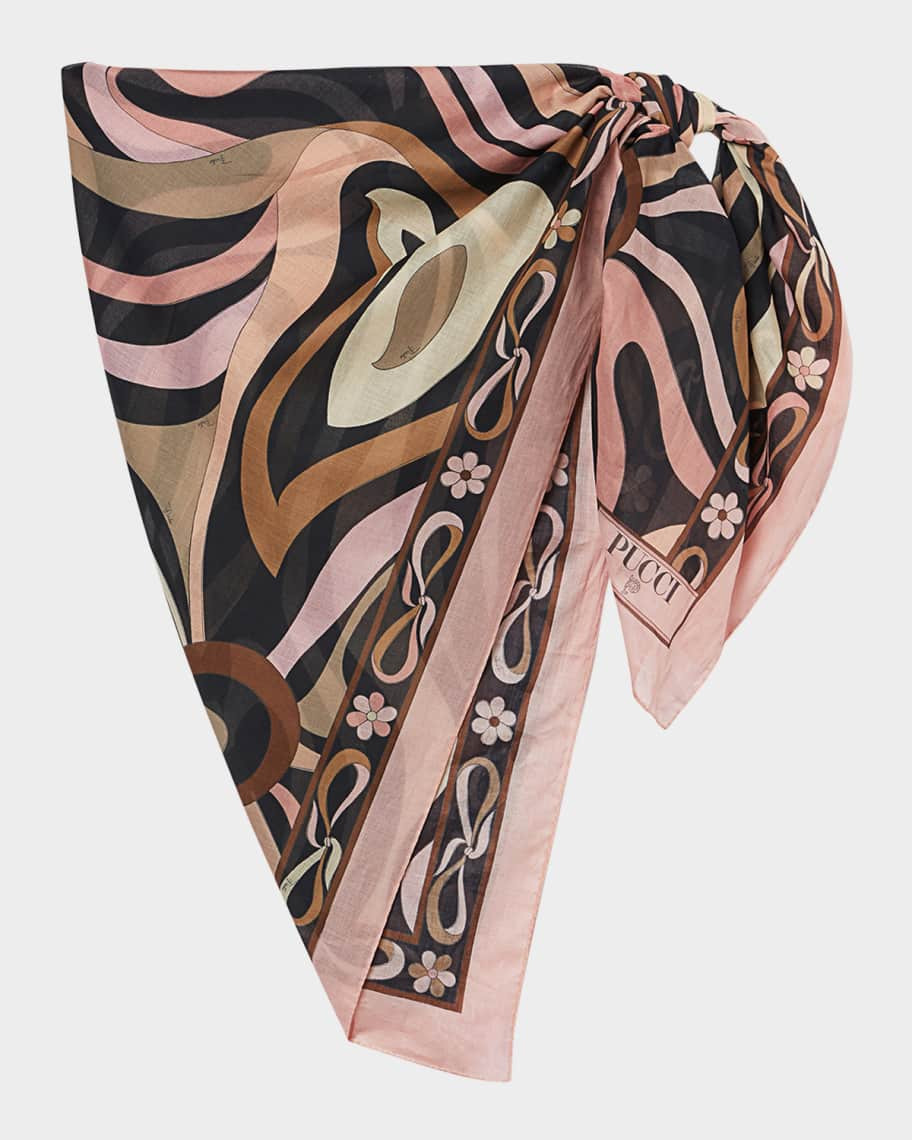 Pucci Marmo-Print Cotton Pareo Coverup | Neiman Marcus