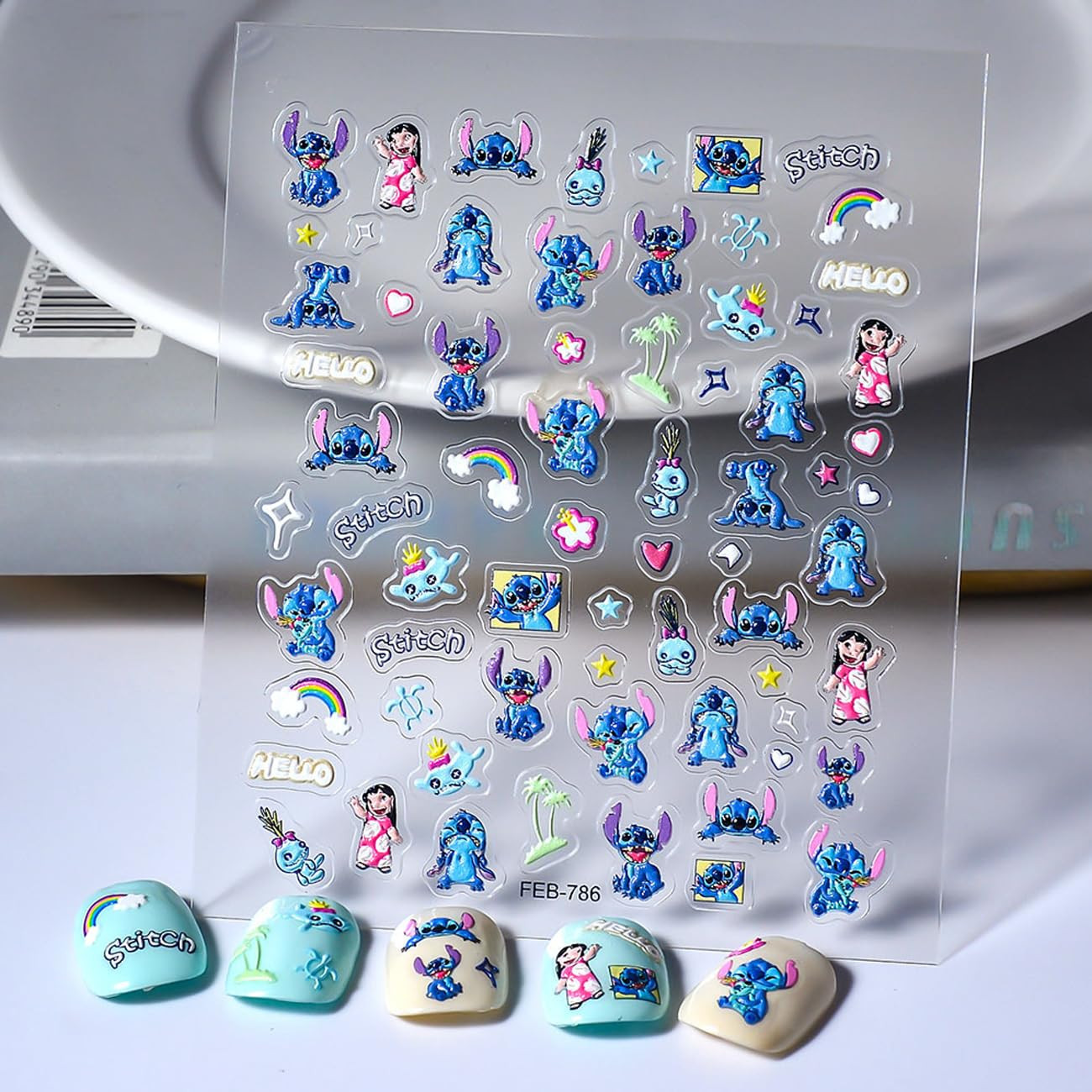 5D Embossed Cartoon Nail Stickers - 1Pcs Cute Nail Stickers for Nails Art Cartoon Reliefs Self Ad... | Amazon (US)
