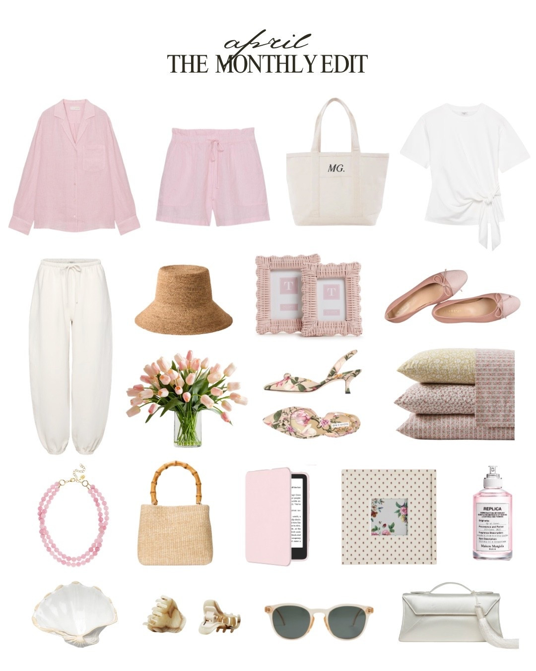 The April Edit 💕 comment April for links to everything I’m loving this month and more!  Blush pink and cremes reign supreme and I’m not mad about it!