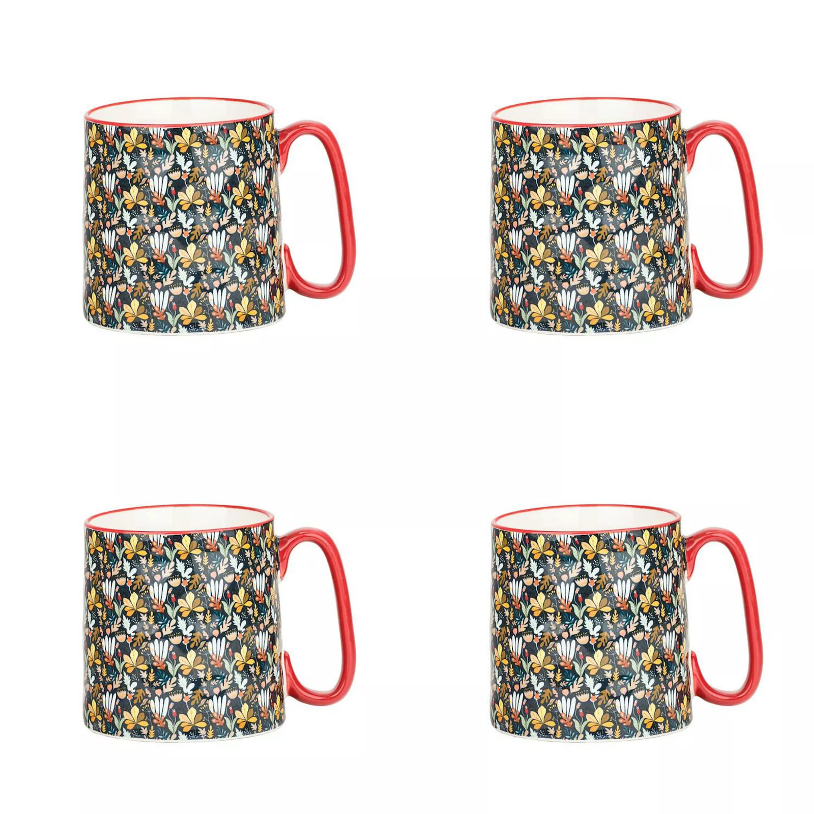 10 Strawberry Street Bella Autum Floral 4-pc. Mug Set | Kohl's