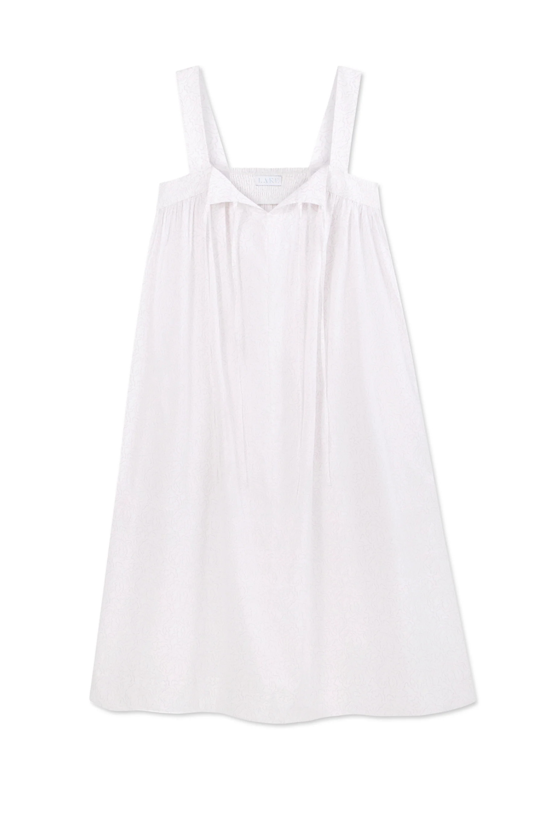 Poplin Caroline Nightgown in White Maze | Lake Pajamas