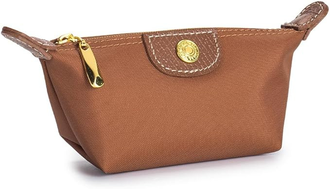 Womens Unique Change Purse Vintage Nylon Zip Coin Wallet Mini Bag (Brown) | Amazon (US)