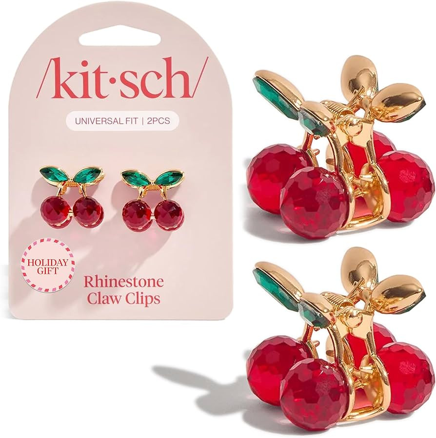 Kitsch Cherry Small Hair Clips for Women – Rhinestones Small Claw Clips | Electroplated Metal S... | Amazon (US)