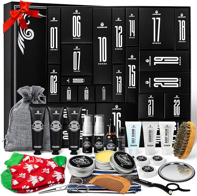 Mens Advent Calendar Gift Set, Lionmane Beard Care Set 2024 Advent Calendar Countdown Gifts, 24 D... | Amazon (US)