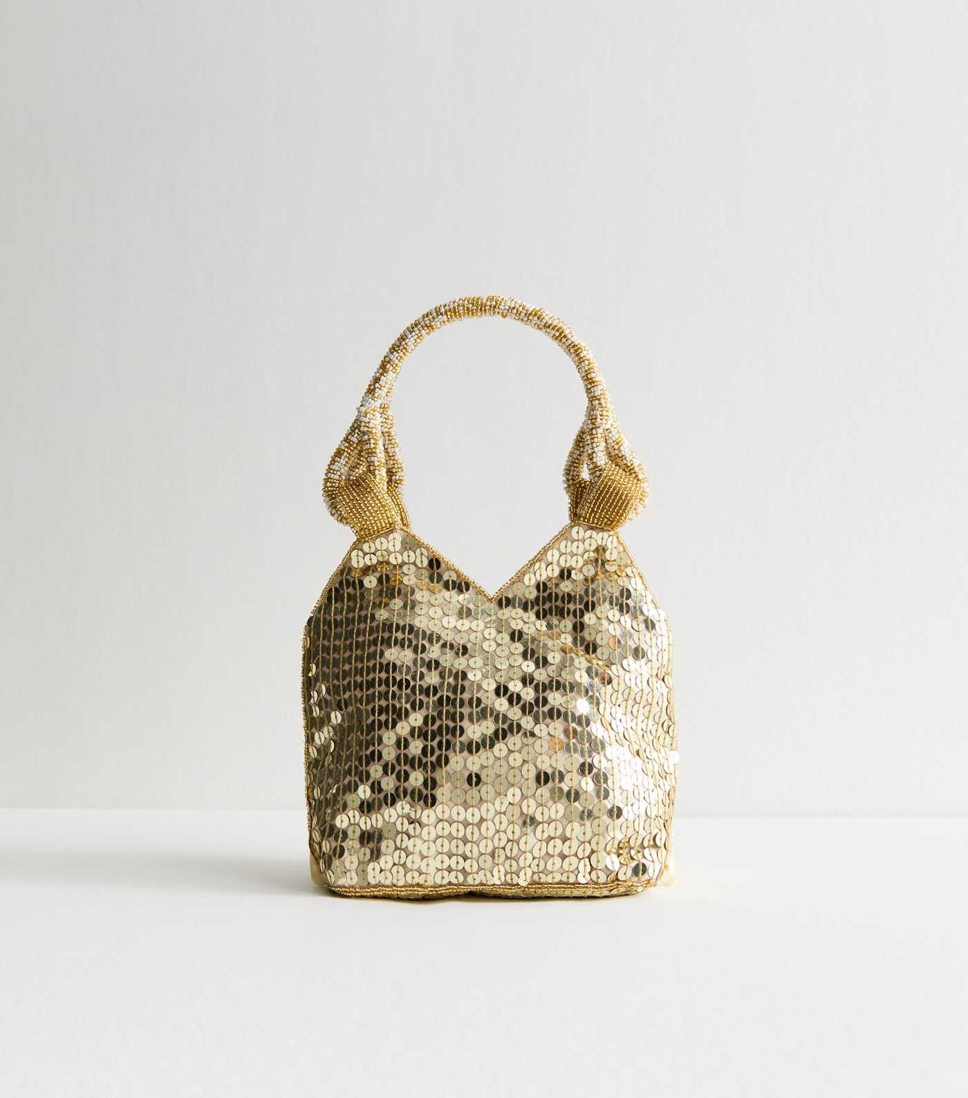 Gold Shell and Floral Embellished Handbag | New Look | New Look (UK)