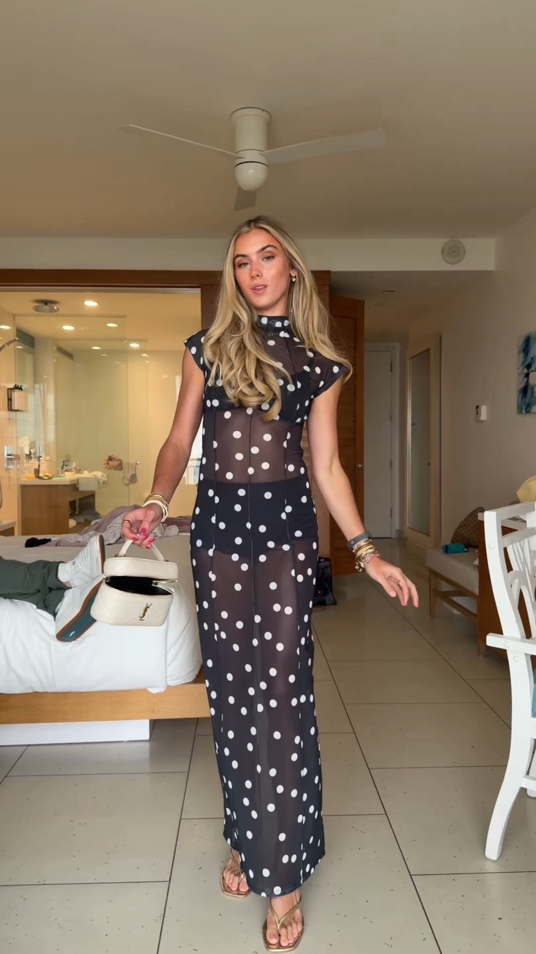 Loved this dress! My dress is from Lioness I got it on Amazon from Shopbop size xs. @Shopbop    I styled it with Skims black wireless bra and the boyshorts from my Amazon set. My heels are from Madden Girl from Walmart. My bag is my YSL vanity bag. the polka dot obsession continues and this dress is a moment I love a sheer dress and the cap sleeve and mock neck are the perfect fit 😚 vacation outfits are the best outfits!

#bahamasoutfits #vacationoutfits #goingoutoutfit #sheerdress #ootd @Lioness @Amazon Fashion @SKIMS @SAINTLAURENT @Walmart

#LTKootd #LTKdayinmylife #LTKTravel