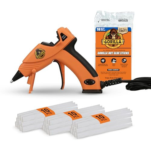 Gorilla Mini Hot Glue Gun Kit (Pack of 1 Mini Hot Glue Gun and 30 Sticks) - Dual Temp, Precision Nozzle, and Easy Squeeze Trigger | Amazon (US)