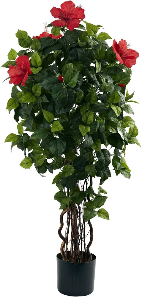 Nearly Natural 4’ Hibiscus Artificial Tree, 4ft, Green | Amazon (US)