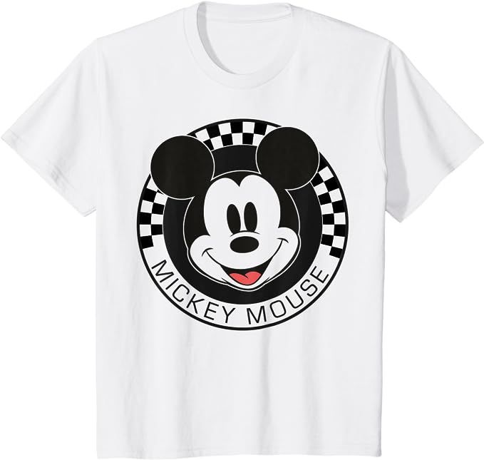 Disney Mickey And Friends Mickey Mouse Checkerboard Circle T-Shirt | Amazon (US)