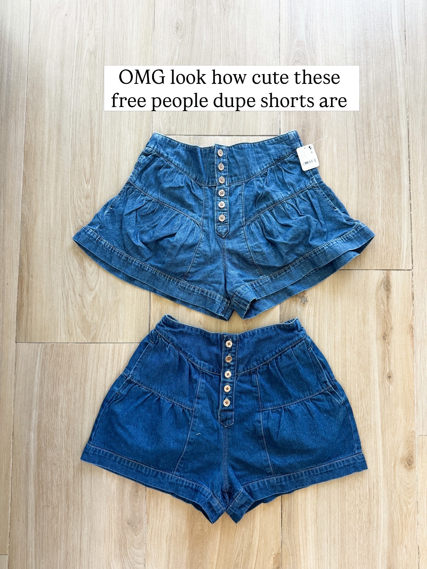 Denim free people dupe shorts 

#LTKootd #LTKmomlife #LTKU