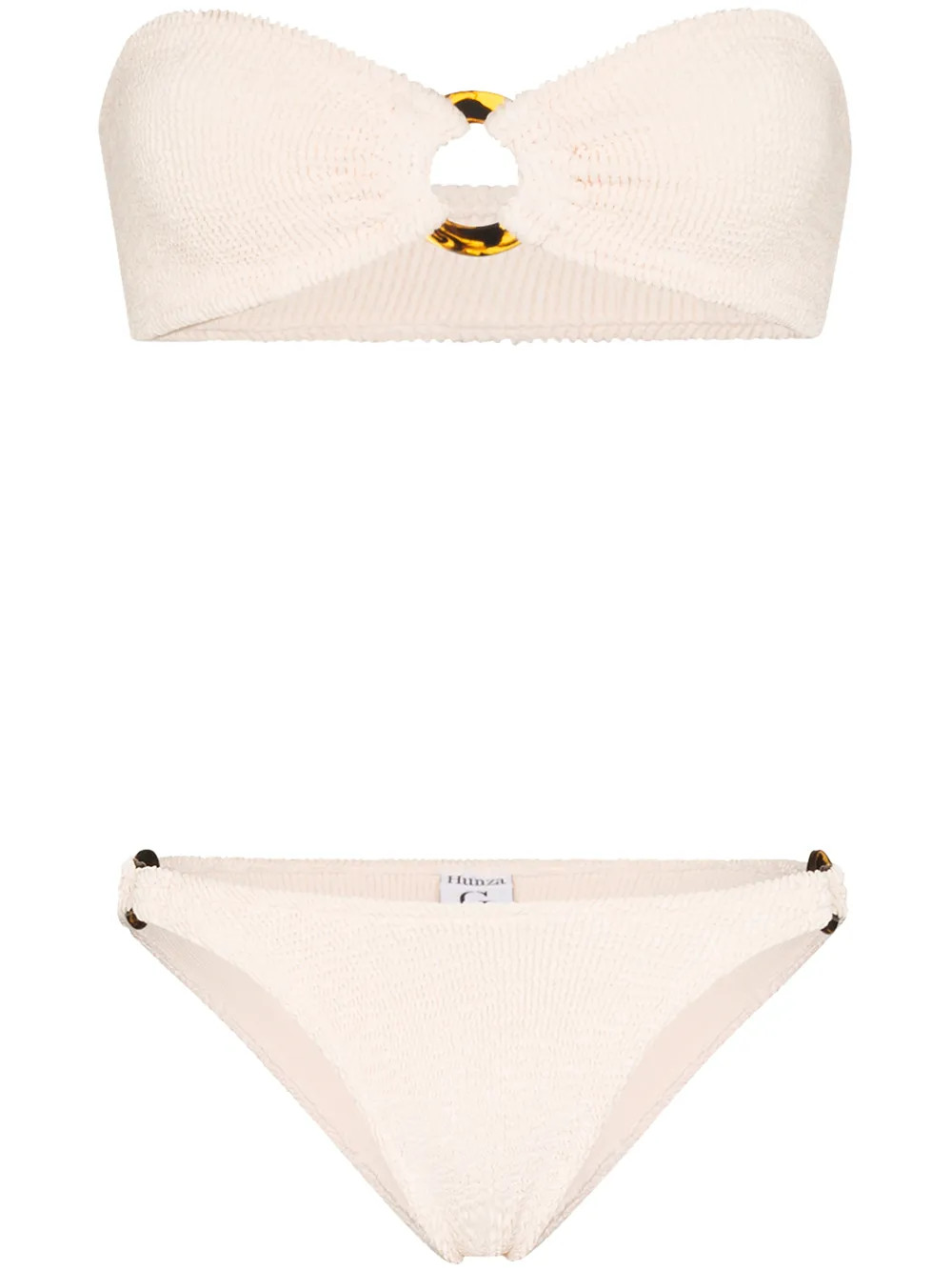 Hunza G Gloria Bandeau Crinkle Bikini - Farfetch | Farfetch Global
