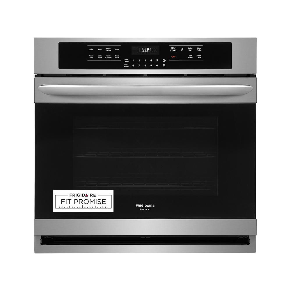 FRIGIDAIRE GALLERY 30 in. Single Electric Wall Oven with True Convection Self-Cleaning in Stainless  | The Home Depot