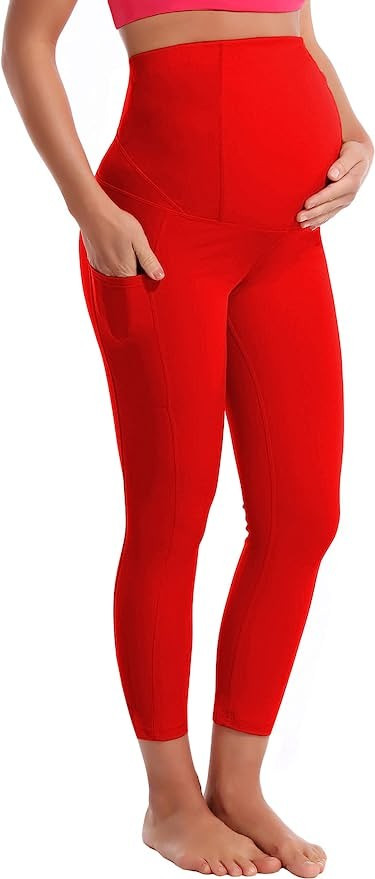 BUBBLELIME 22"/26" Maternity Yoga Leggings Over The Belly Soft Pregnancy Stretchy Workout Activew... | Amazon (US)