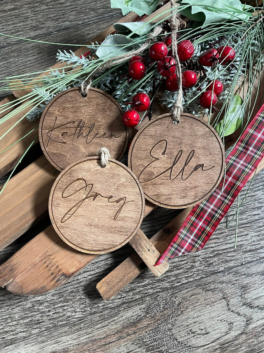 Circular Tag | Stocking Tag | Christmas Stocking Tags | Fireplace Décor | Ornament | Etsy (US)