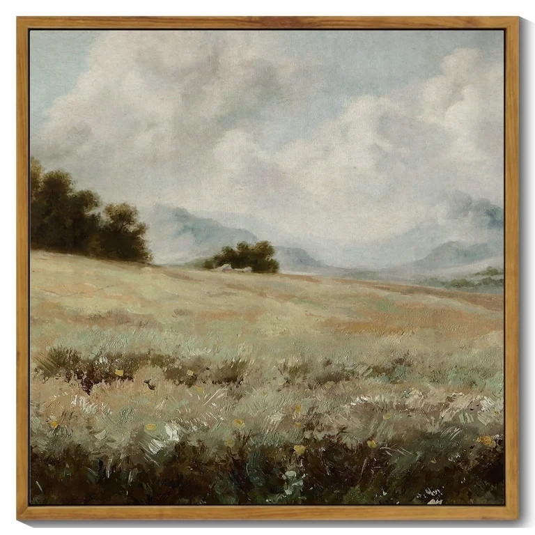 Drsoum Vintage Landscape Canvas Wall Art 16x16in Natural Framed Grassland Classic Wall Prints Mod... | Walmart (US)