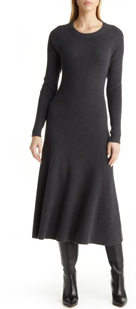 Ribbed Cutout Long Sleeve Sweater Dress | Nordstrom
