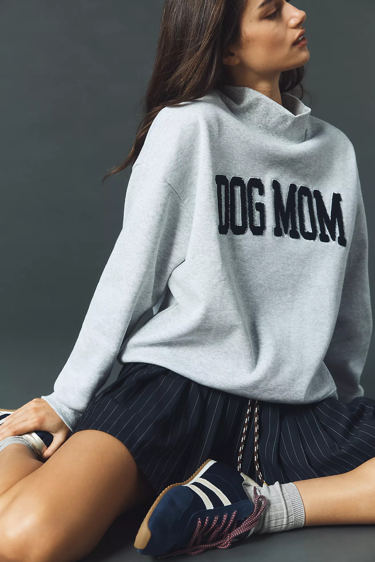 By Anthropologie Mock-Neck Pet Mom Sweatshirt | Anthropologie (US)