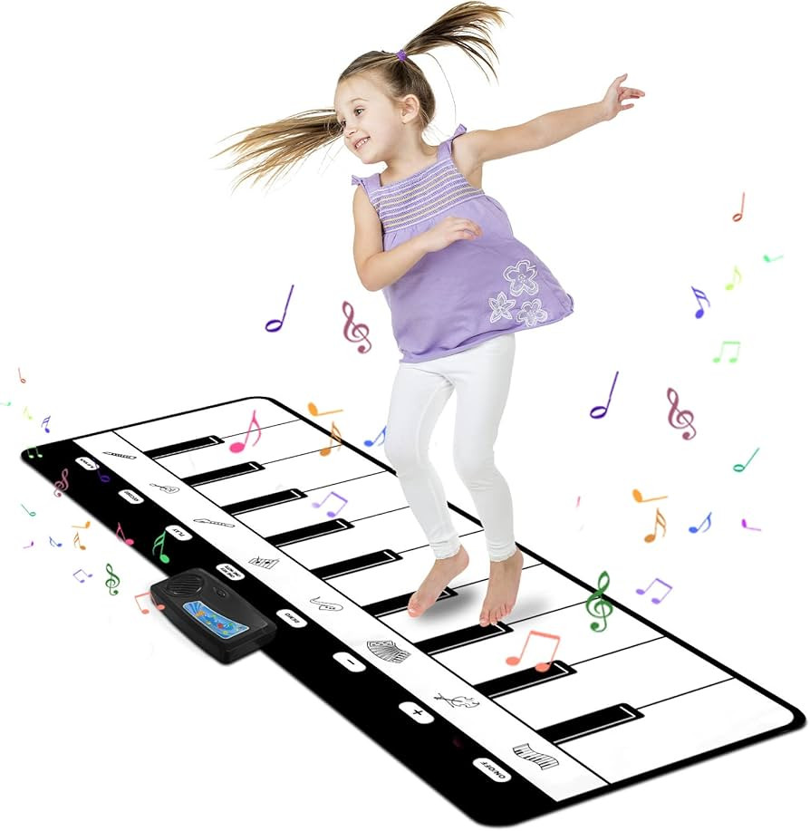 M SANMERSEN Piano Mat, Kids Musical Mat Floor Piano Keyboard Mat with 8 Instruments Sounds Music ... | Amazon (US)