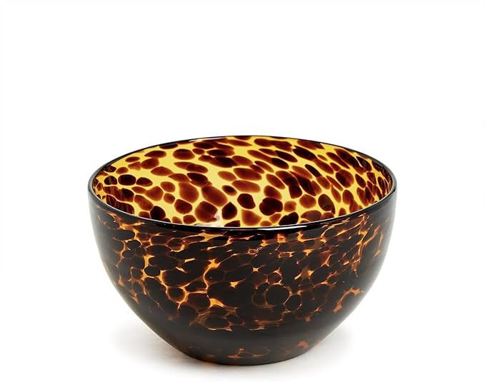 Two's Company Tortoise Print Bowl, Glass, 8-inch Diameter, Kitchen Serveware Accessories, 54904 | Amazon (US)