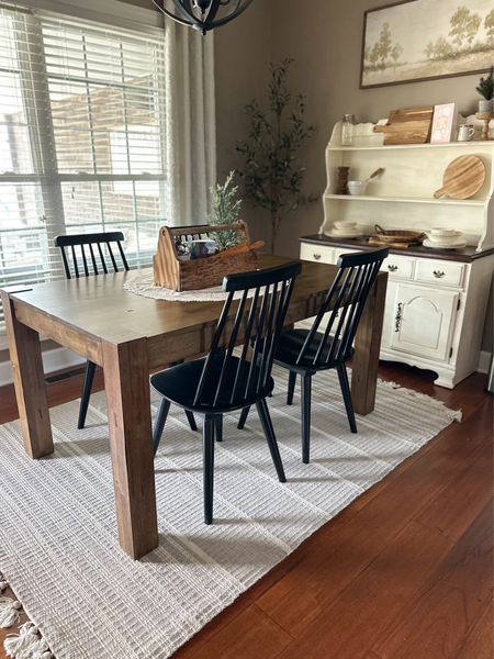 New table + chairs! This Better Homes & Gardens table is solid wood and less than $230! I’m still deciding on the chairs…let me know what you think in the comments! 

#LTKhome #LTKfamily