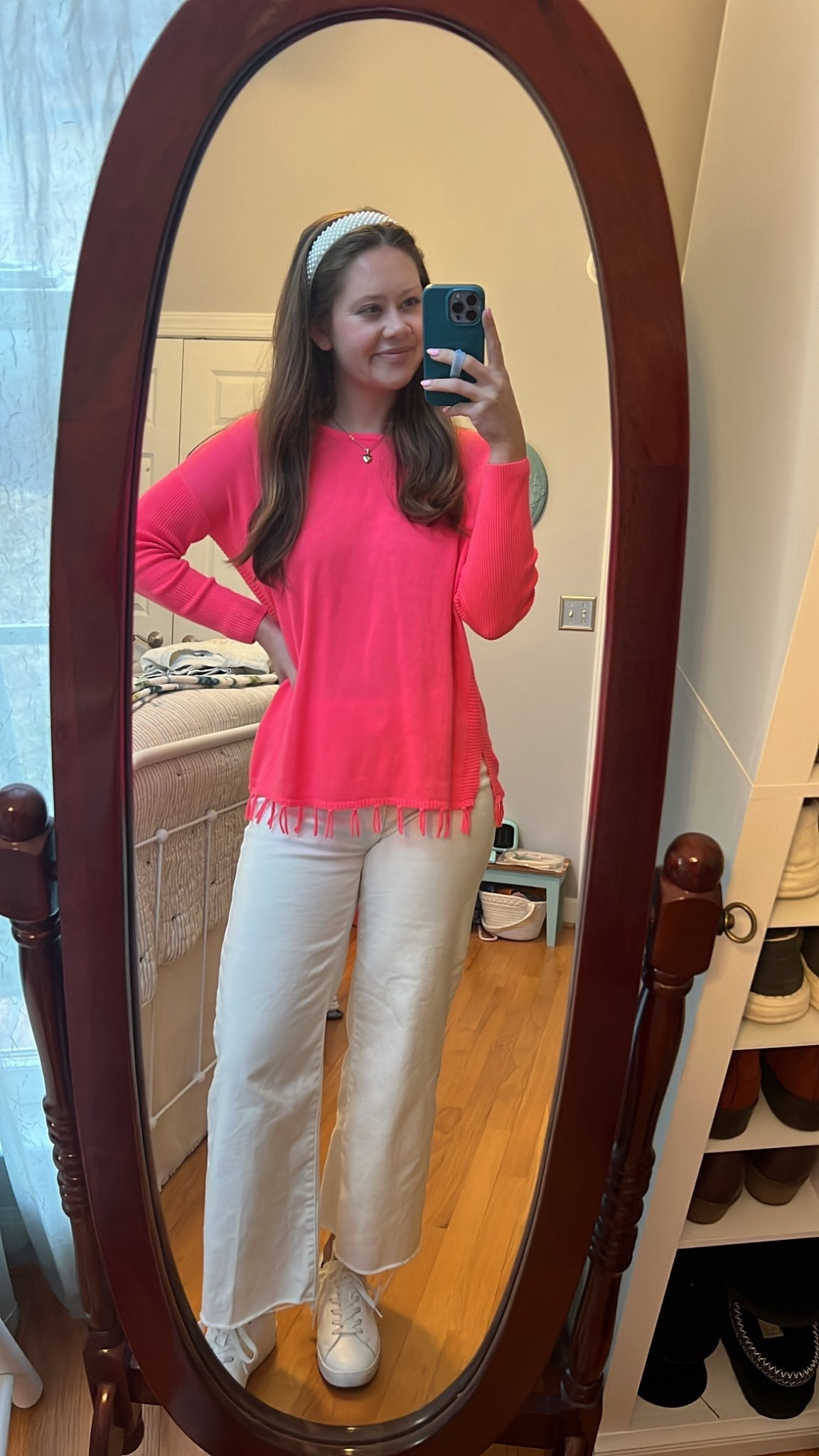 Bright valentines outfit - perfect for all of February and spring! Pants are from @pinklily 

#LTKWorkwear #LTKdayinmylife #LTKootd